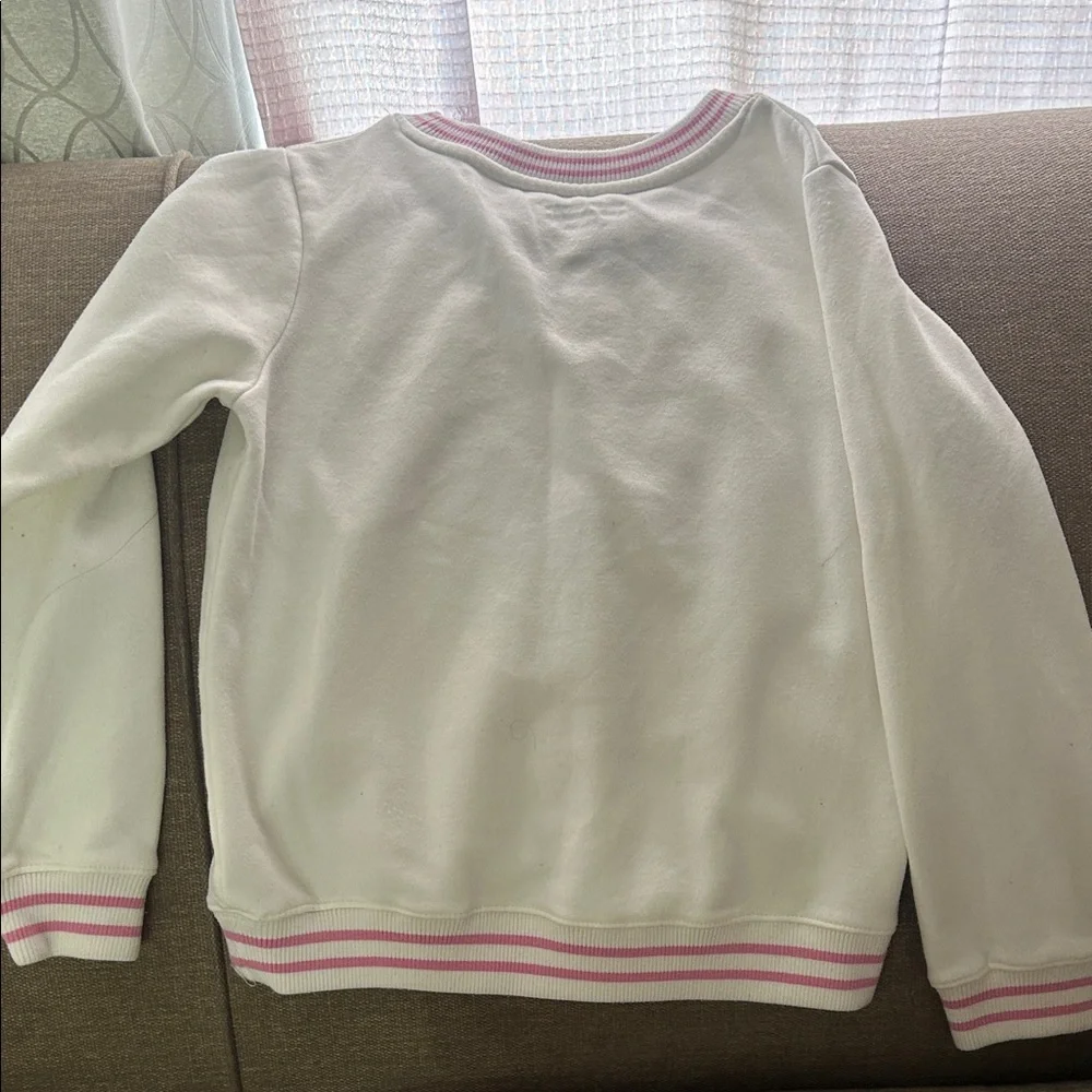 Hello Kitty White & Pink Crewneck Sweatshirt with Character Print